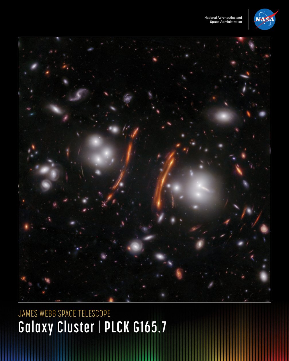 Galaxy Cluster PLCK G165.7 – miniposter av James Webb Space Telescope (NASA)
