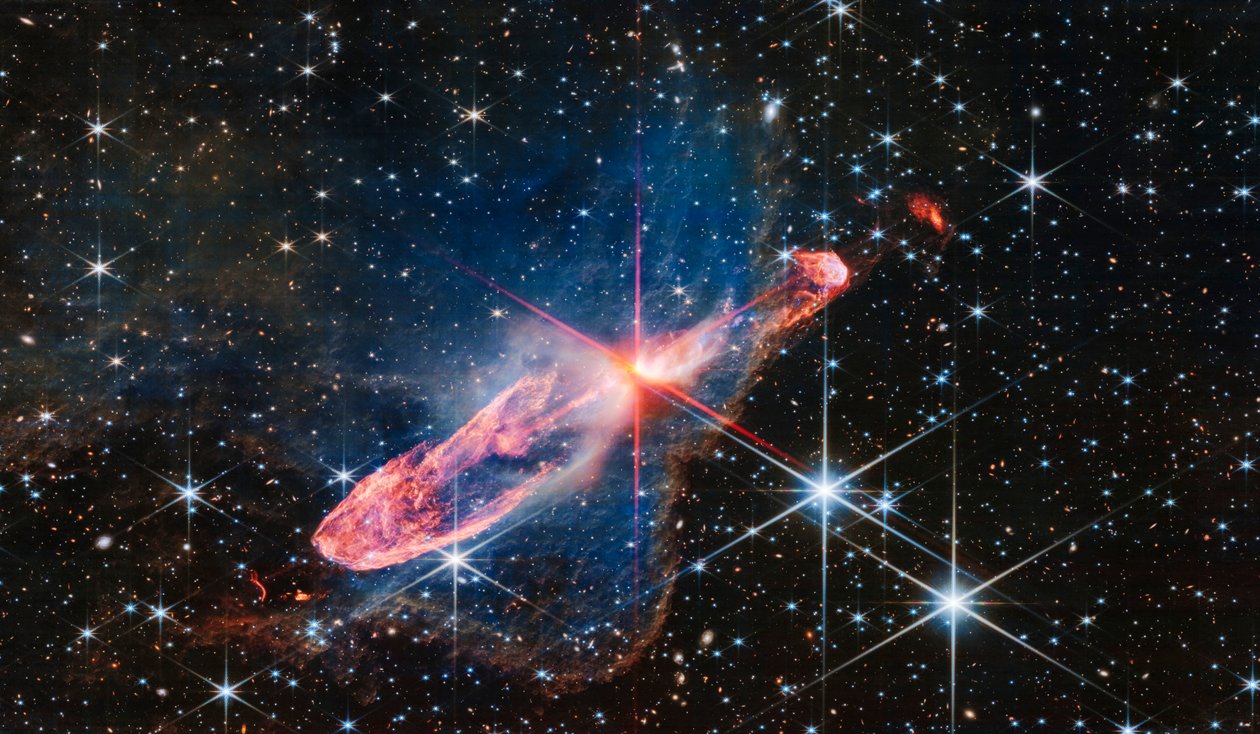 Herbig-Haro 46/47 (NIRCam-bild) av James Webb Space Telescope (NASA)