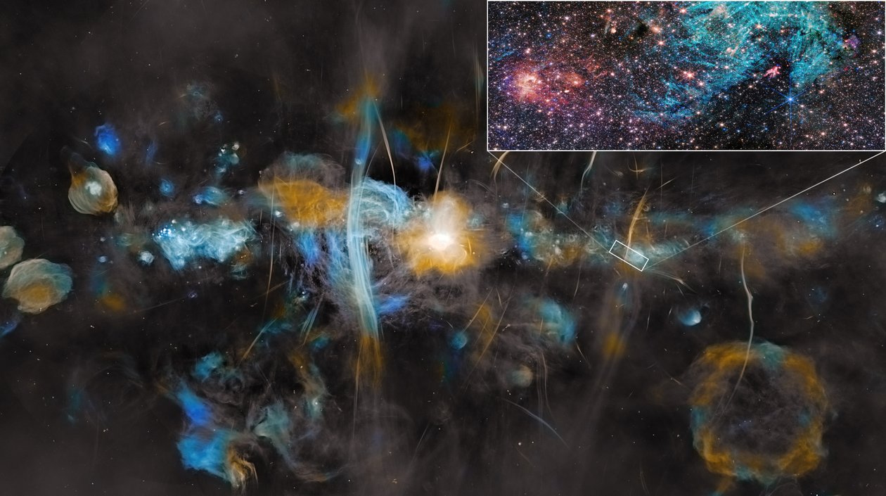 Vintergatans centrum (MeerKAT och Webb) av James Webb Space Telescope (NASA)