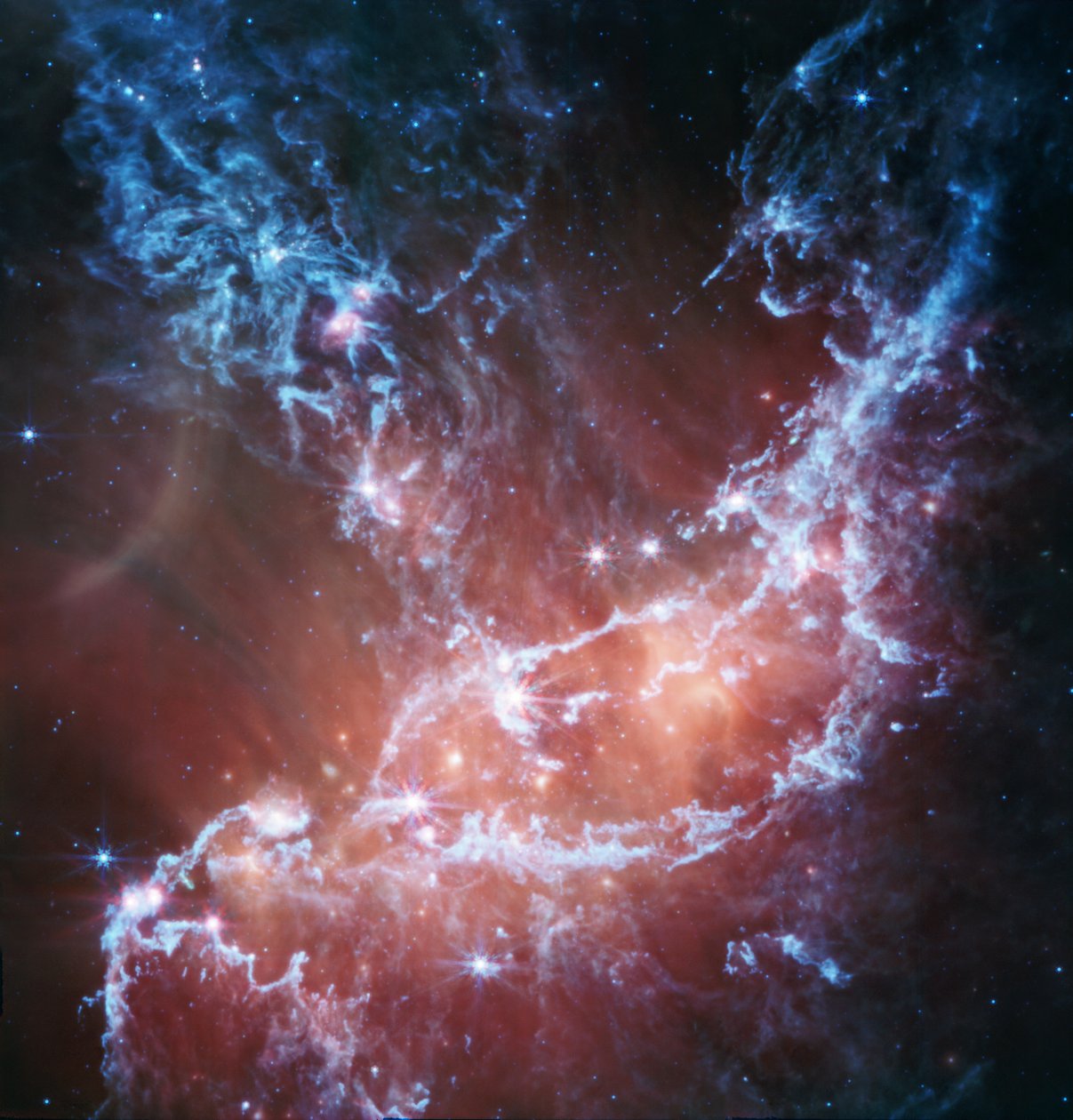 NGC 346 (MIRI-bild) av James Webb Space Telescope (NASA)
