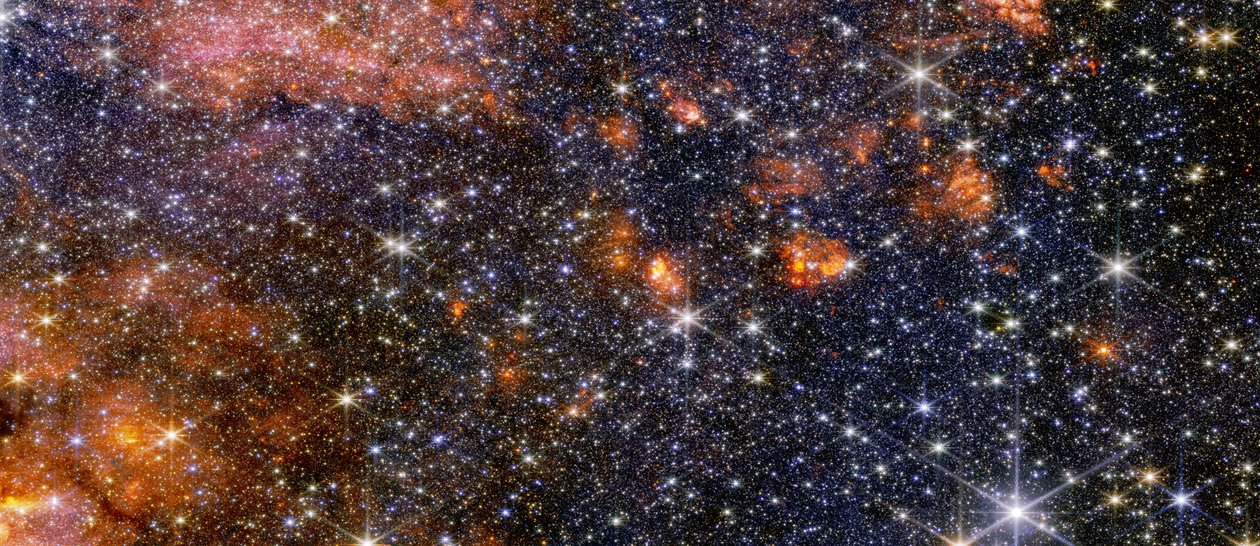 Sagittarius B2 (bild tagen med NIRCam) av James Webb Space Telescope (NASA)