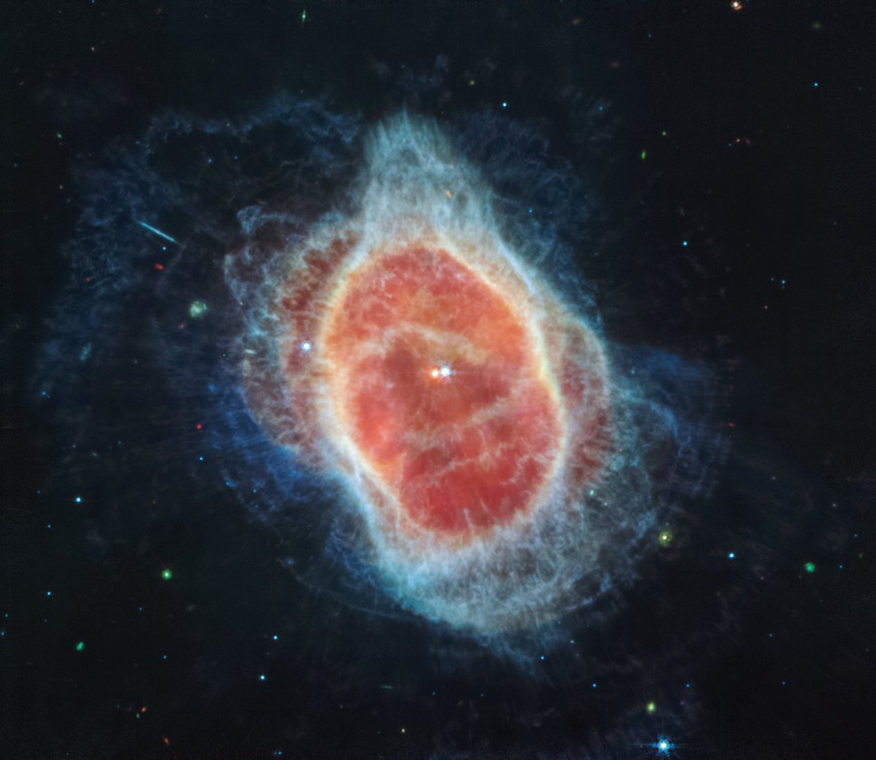 Södra ringnebulosan (MIRI-bild) av James Webb Space Telescope (NASA)