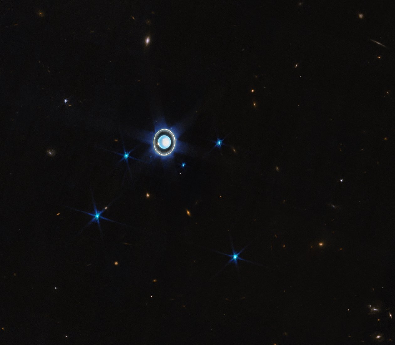 Uranus (NIRCam Compass Image) Omärkt av James Webb Space Telescope (NASA)