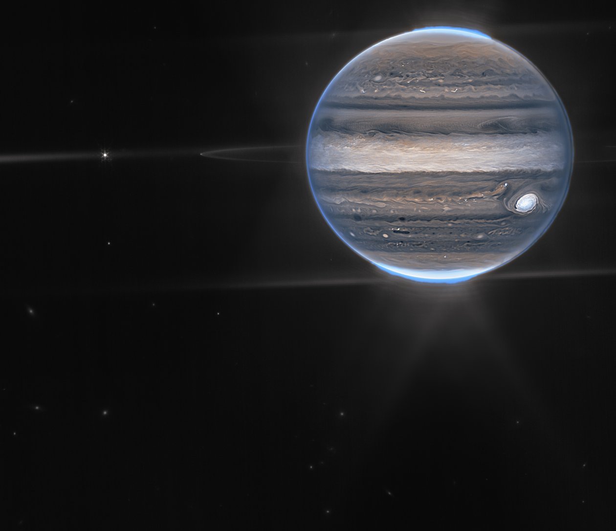 Webbs Jupiter-bilder visar Auroras, Hazes av James Webb Space Telescope (NASA)