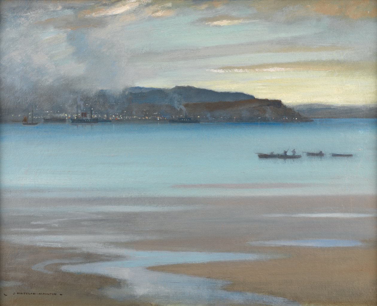 Rhu Bay (olja på duk) av James Whitelaw Hamilton
