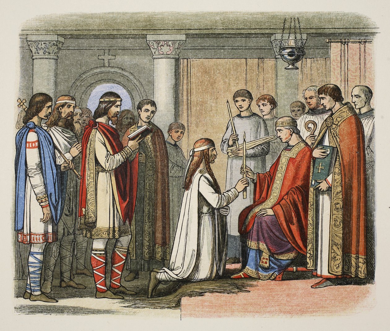 Dop av kung Guthorm, AD 878, från A Chronicle of England BC 55 till AD 1485, pub. London av James William Edmund Doyle