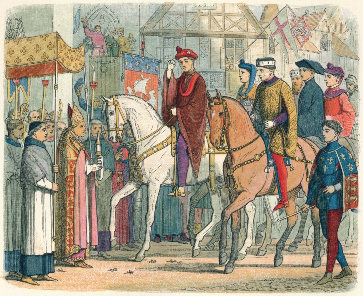 Charles och Henry välkomnades av prästerskapet, 1420 1864 av James William Edmund Doyle
