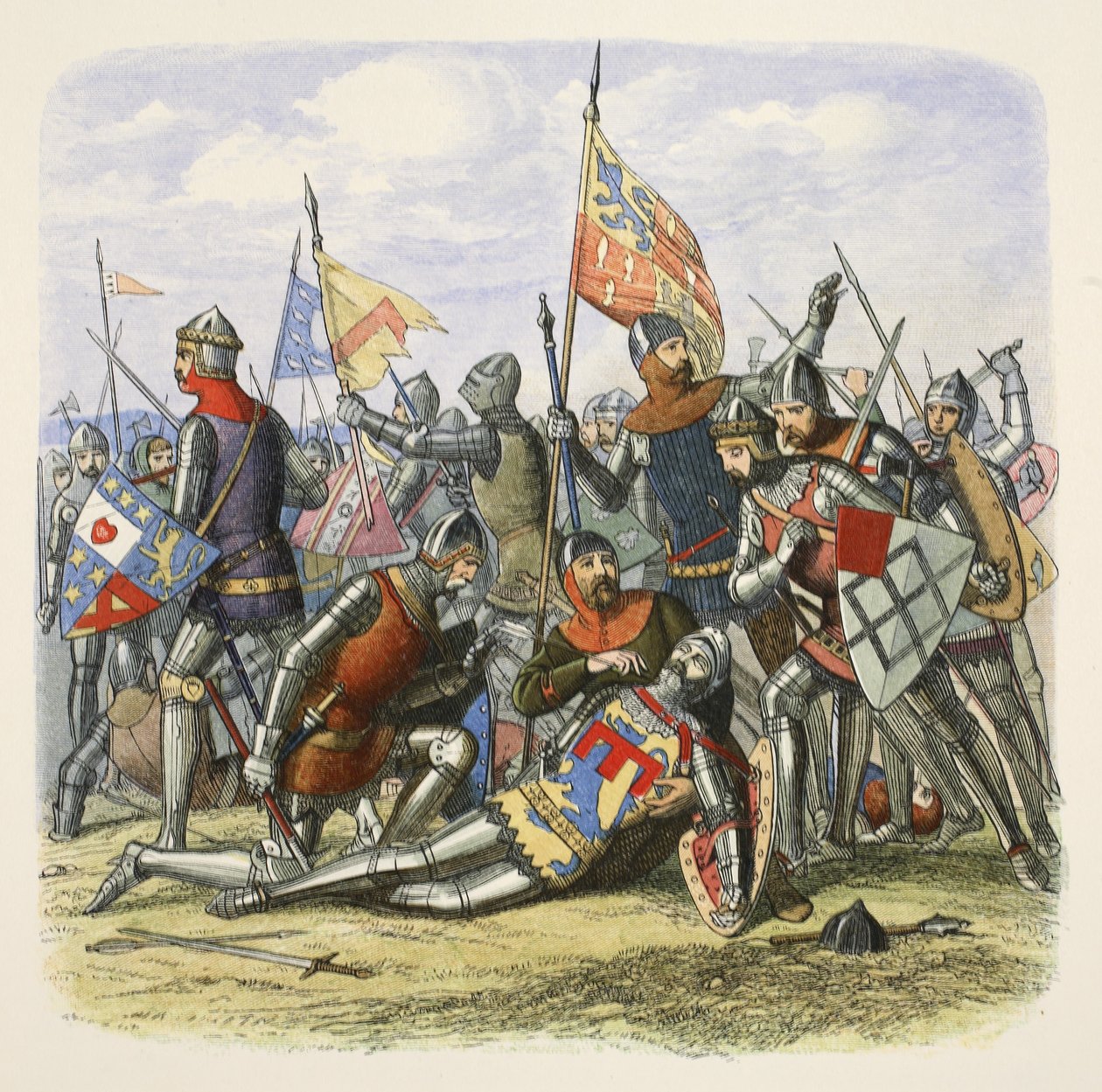 Hotspurs död, Sir Henry Percy, från A Chronicle of England BC 55 to AD 1485, pub. London, 1863 av James William Edmund Doyle