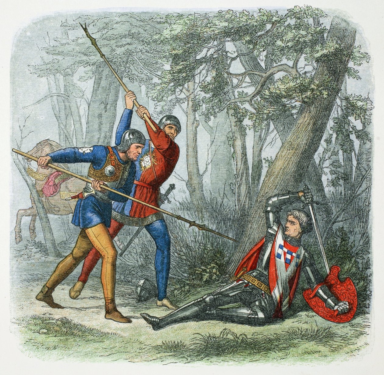 Warwick the Kingmaker död, slaget vid Barnet, 1471 1864. av James William Edmund Doyle