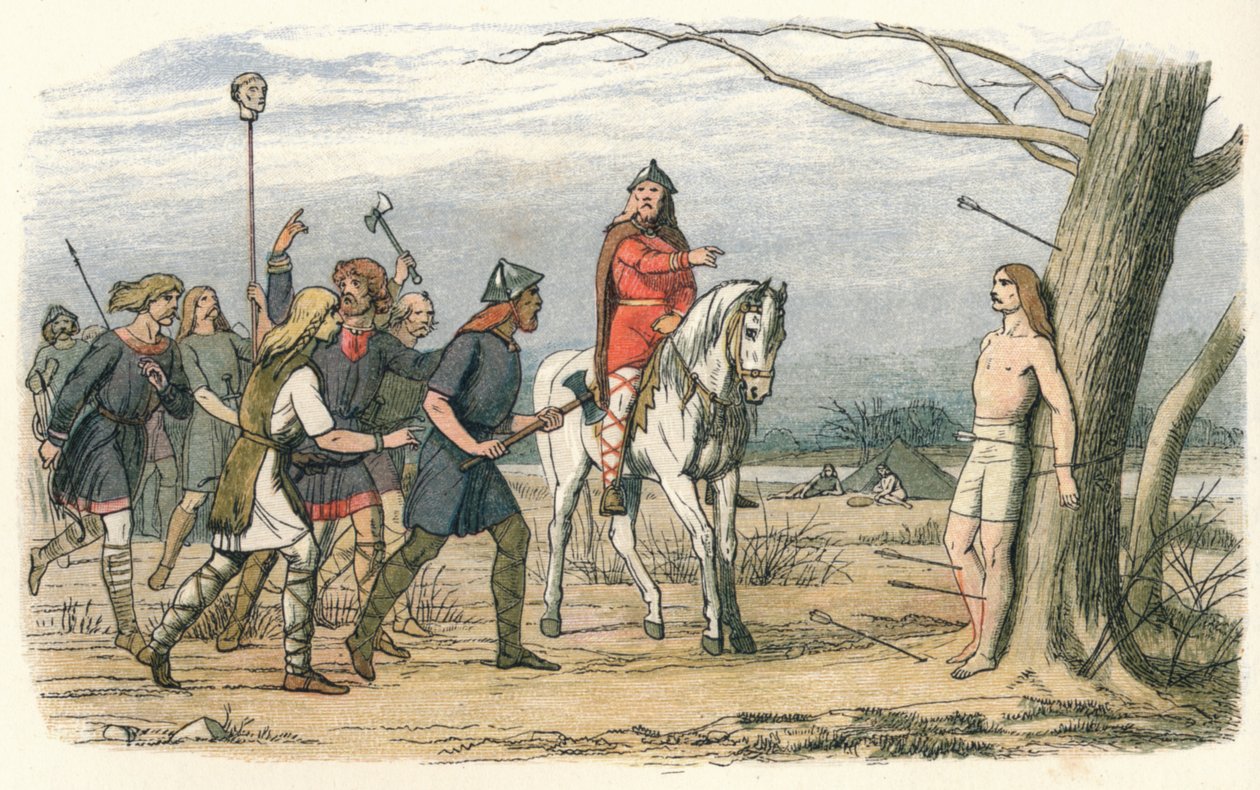 Edmund, kung av East Anglia, dödad av danskarna, 900-talet 1864 av James William Edmund Doyle