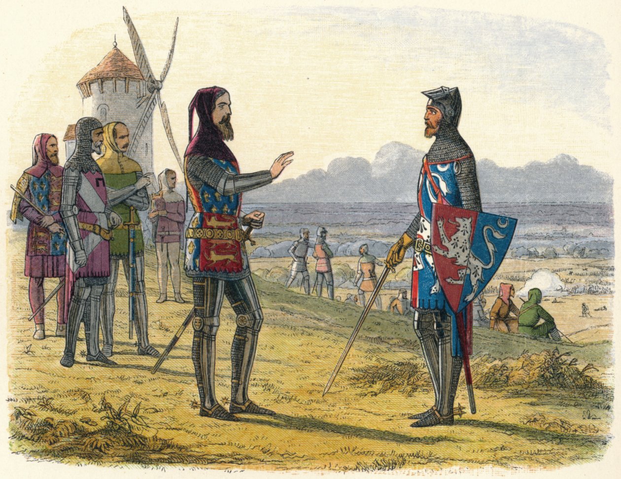 Edward vägrar hjälpa sin son i Crecy, 1346 1864 av James William Edmund Doyle