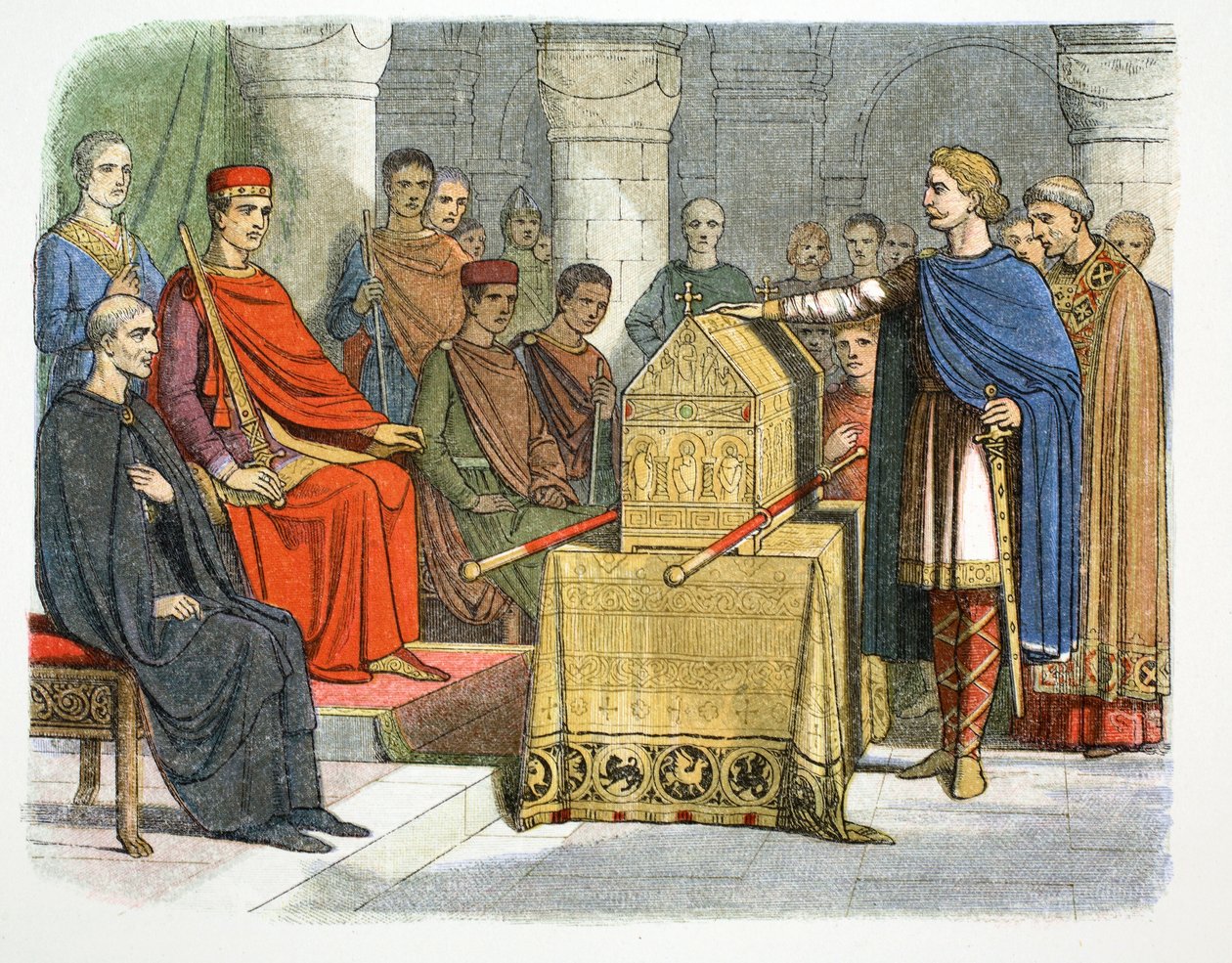 Harold II svär trohet till hertig Vilhelm av Normandie, 1064 1864 av James William Edmund Doyle