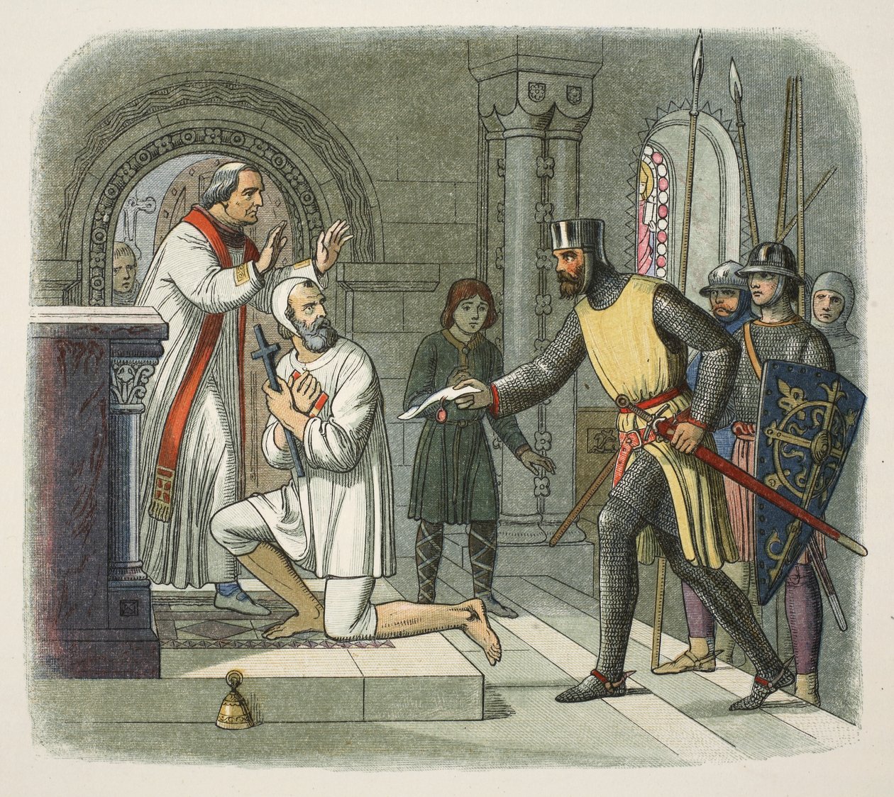 Hubert hämtad från helgedomen i Boisars, 1232, från A Chronicle of England BC 55 till AD 1485, pub. London, 1863 av James William Edmund Doyle