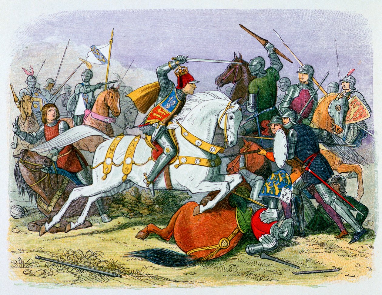 Illustration av Richard III vid slaget vid Bosworth, 1800-talet av James William Edmund Doyle