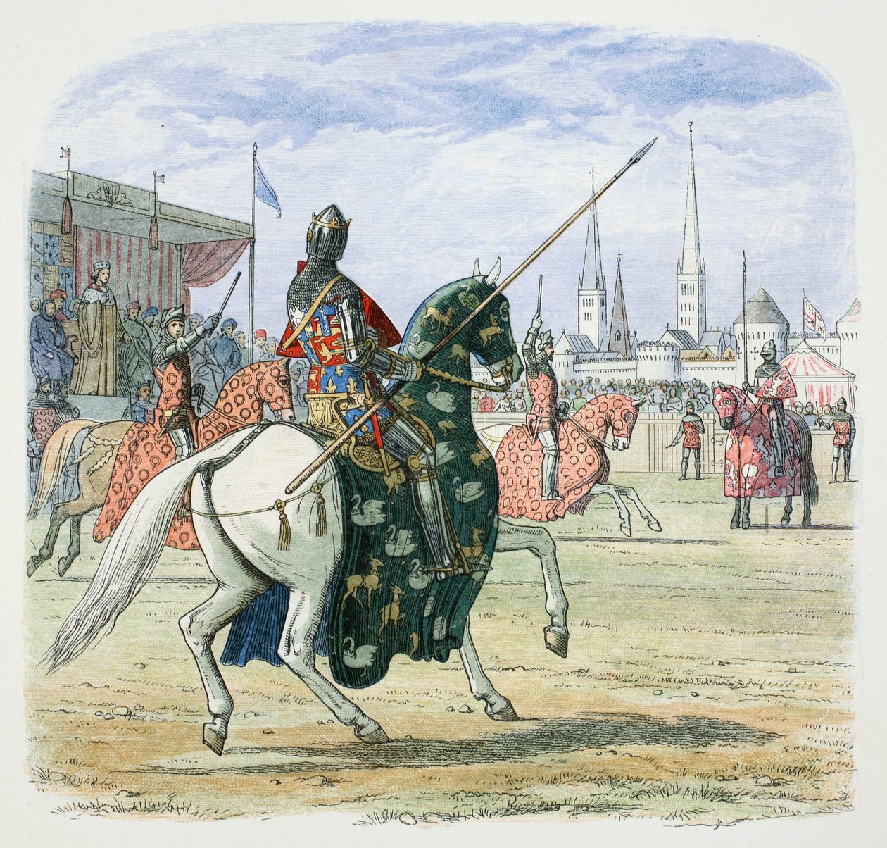 Kung Richard II stoppar duellen mellan hertigarna av Hereford och Norfolk, 1398 1864 av James William Edmund Doyle
