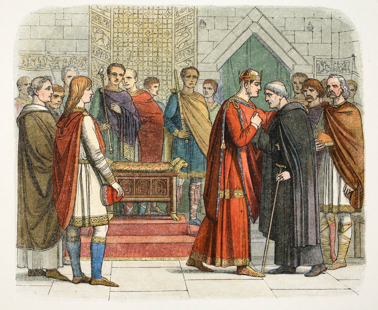 Kung William I betalar hov till de engelska ledarna, c1066 1864 av James William Edmund Doyle