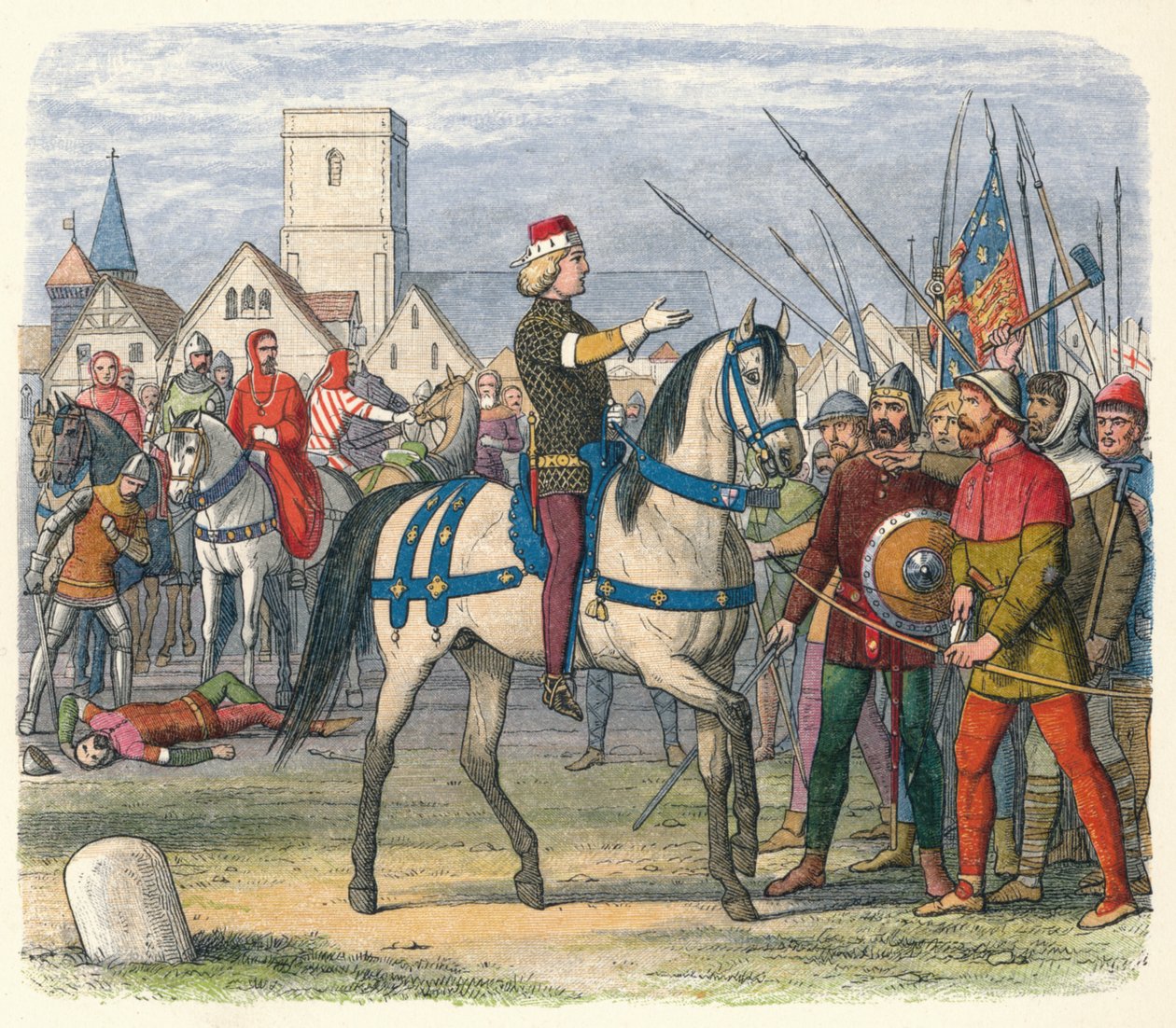 Richard övertar befälet över rebellerna, 1381 1864 av James William Edmund Doyle