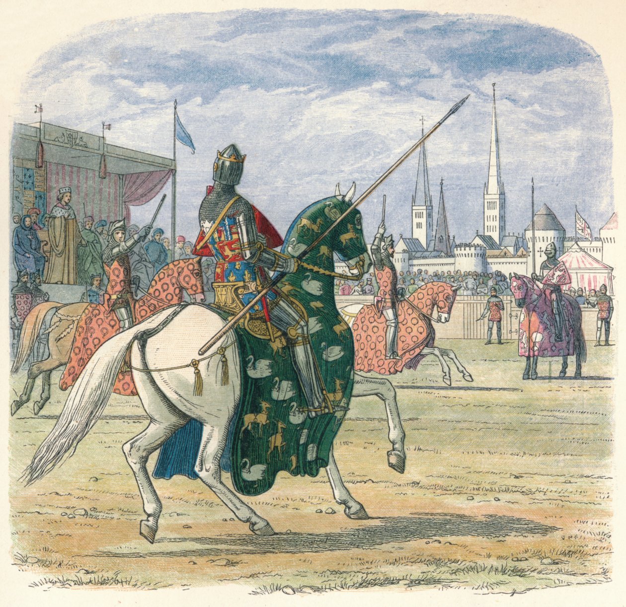 Richard stoppar duellen mellan Hereford och Norfolk, 1398 1864 av James William Edmund Doyle