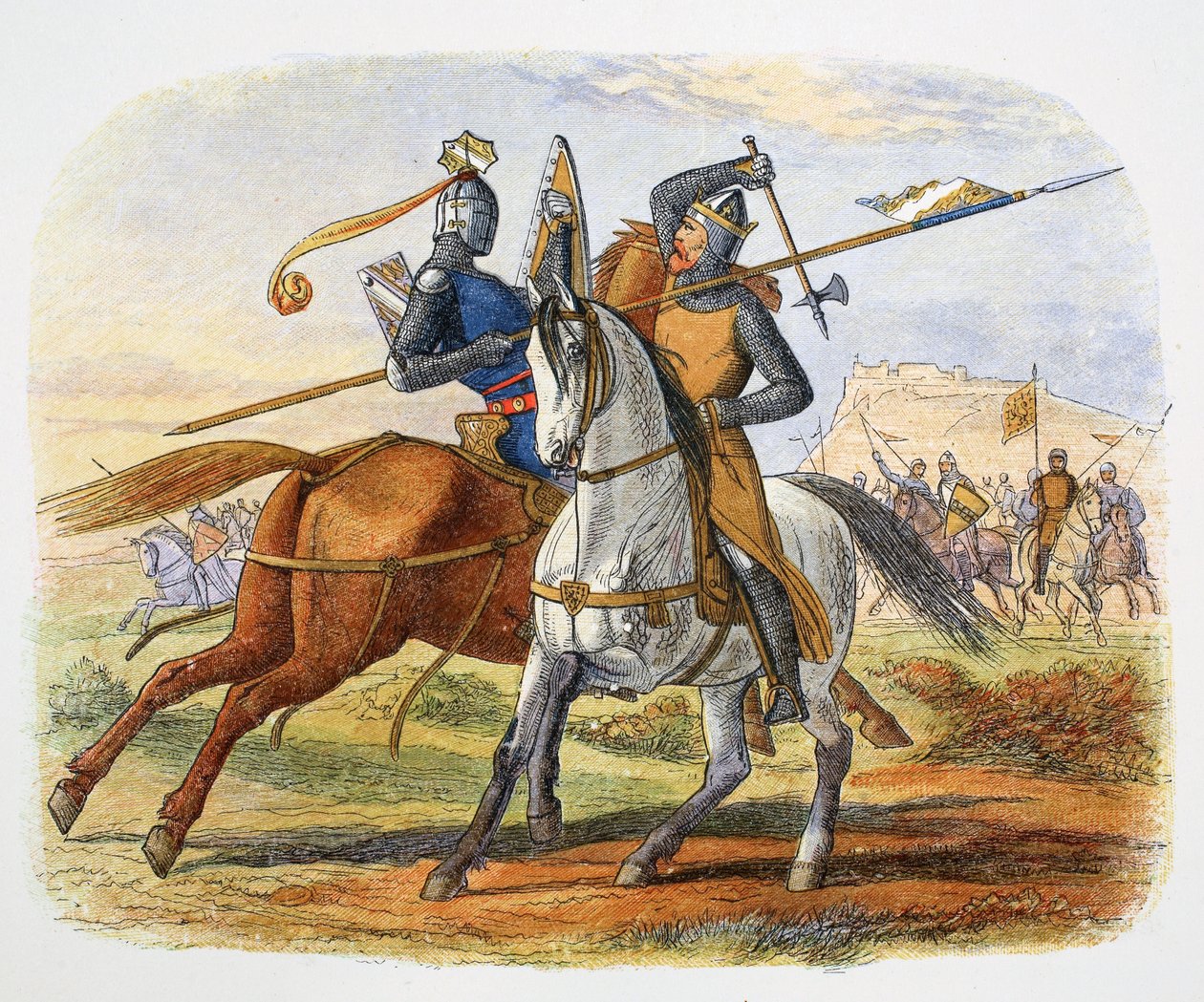 Robert the Bruce dödar Sir Henry Bohun, slaget vid Bannockburn, Skottland, 1314 1864 av James William Edmund Doyle