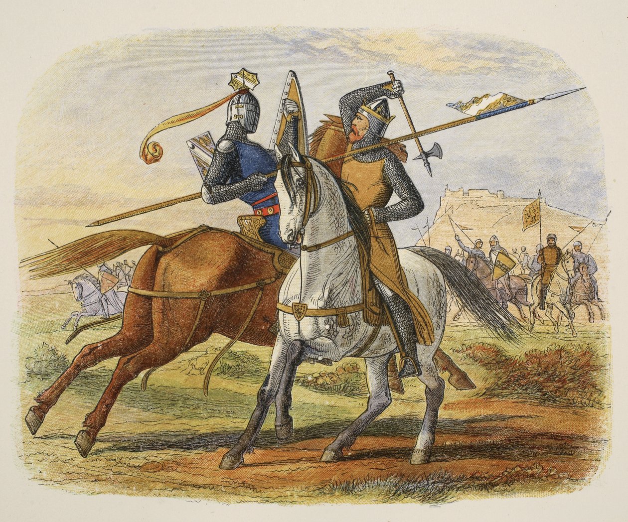 Sir Robert Bruce dödar Sir Henry Bohun, från A Chronicle of England f.Kr. 55 till AD 1485, pub. London, 1863 av James William Edmund Doyle