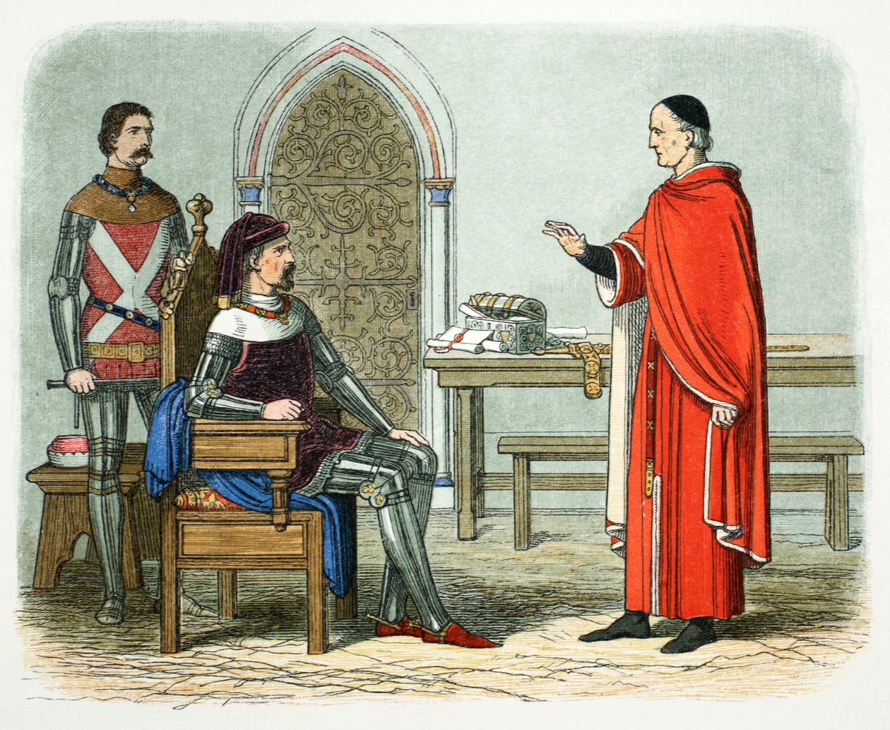 Sir William Gascoigne vägrar att döma en prelat eller kamrat, 1405 1864 av James William Edmund Doyle