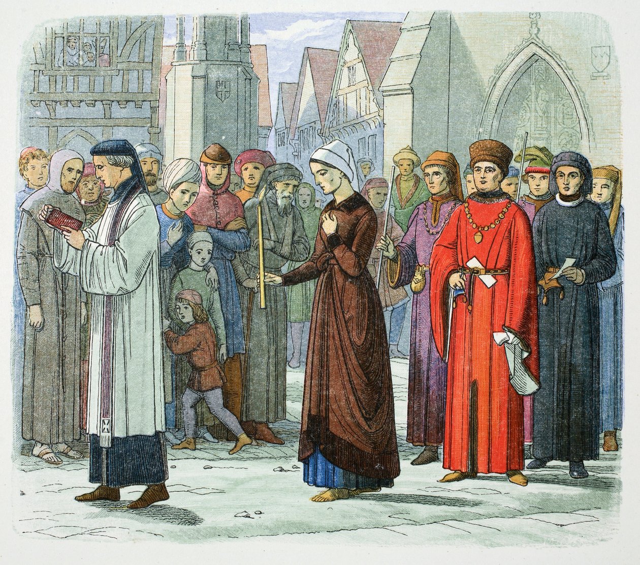 Hertiginnan av Gloucester gör bot, 1441 1864 av James William Edmund Doyle