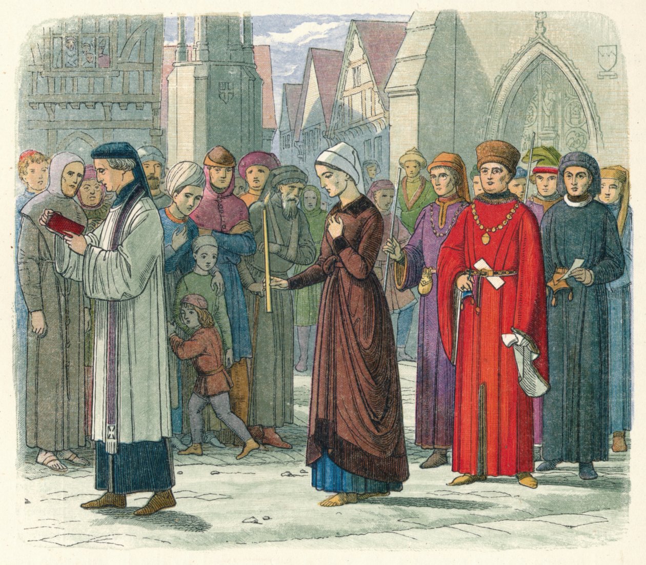 Hertiginnan av Gloucester gör bot, 1441 1864 av James William Edmund Doyle
