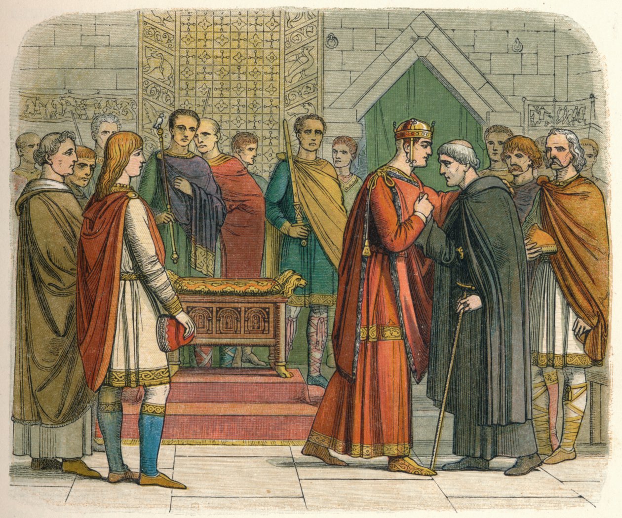 Kungen betalar domstol till de engelska ledarna, c1066 1864 av James William Edmund Doyle