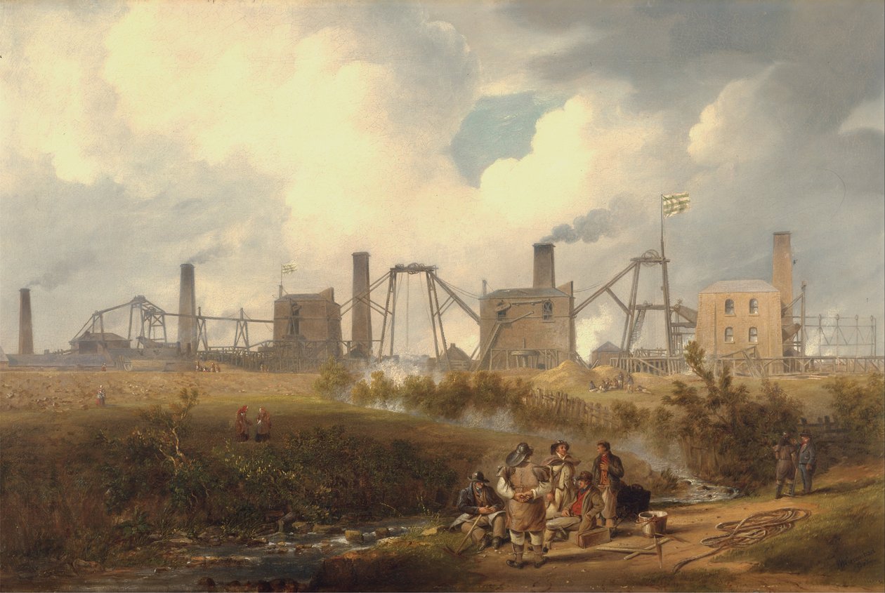 En vy över Murton Colliery nära Seaham, County Durham av James Wilson Carmichael