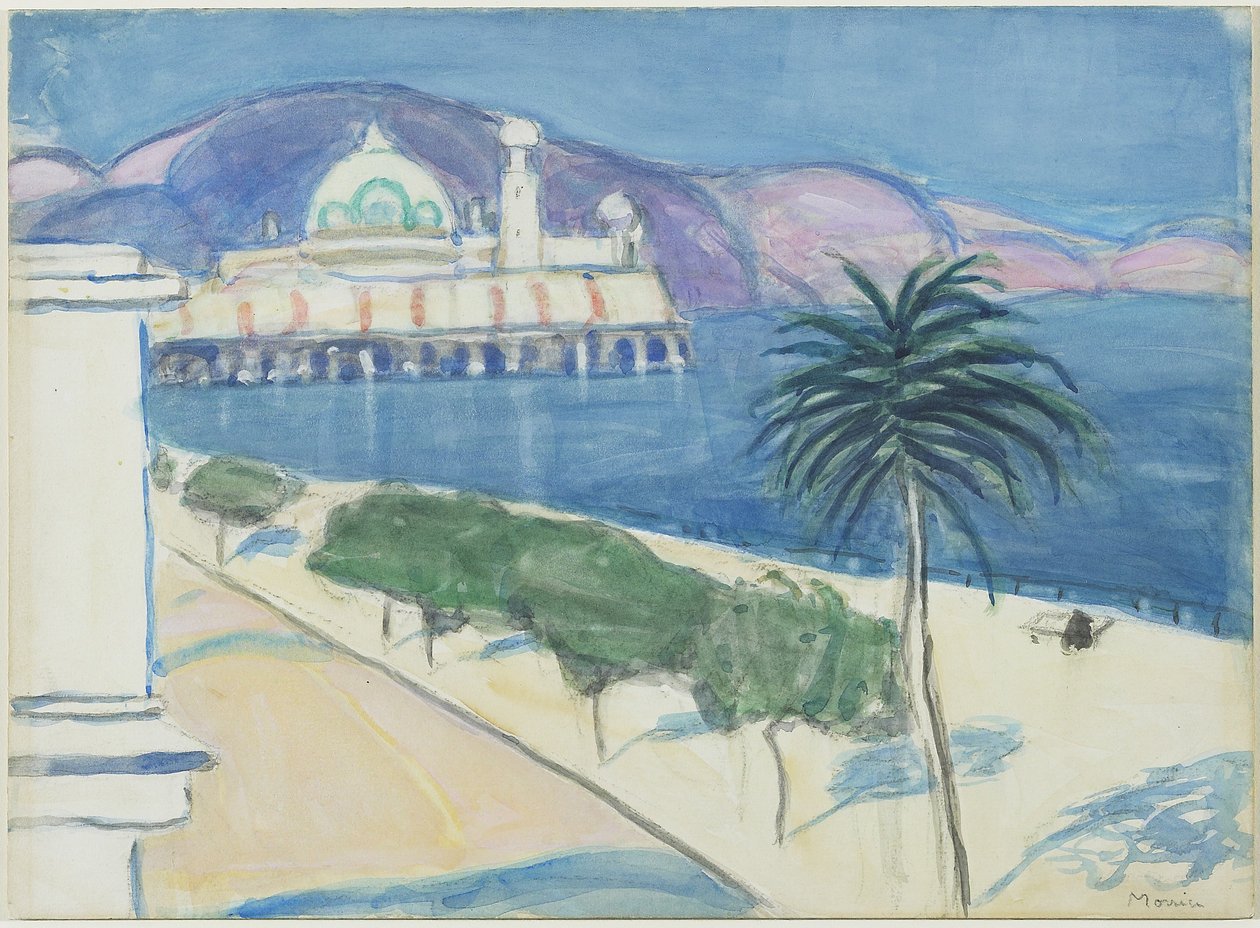 Casino by the Sea, ca 1921 (grafit och akvarell på vävt papper monterat ombord) av James Wilson Morrice