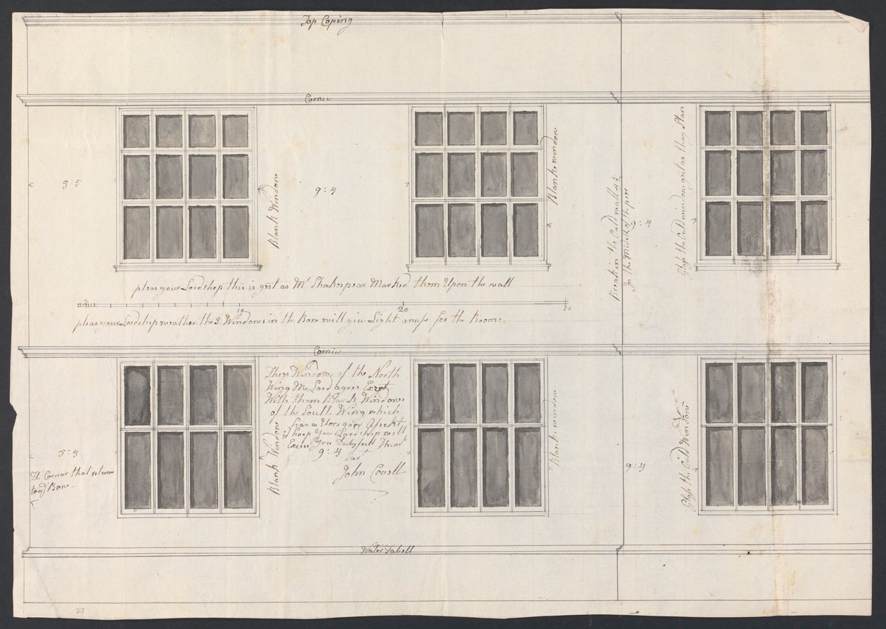 Cobham Hall, Kent: Design för Windows av James Wyatt