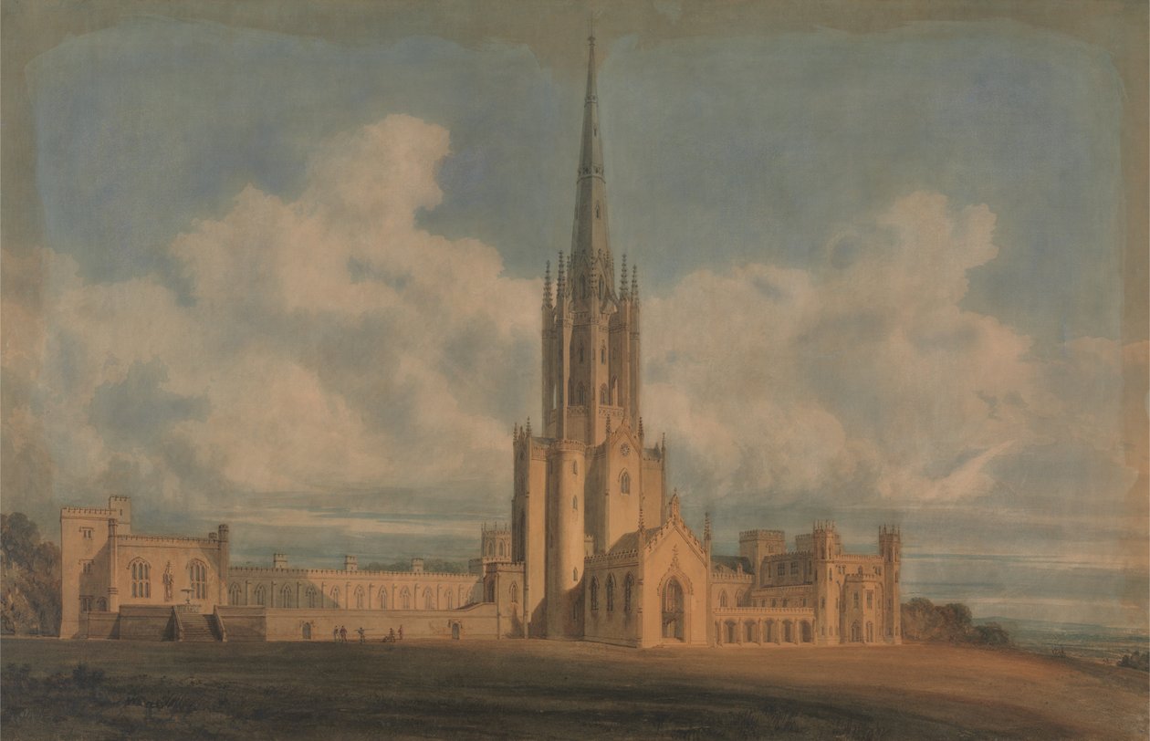 Planerad utformning av Fonthill Abbey, Wiltshire av James Wyatt