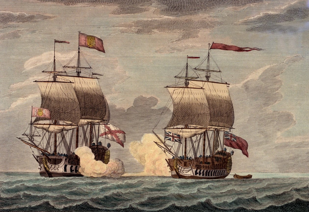 "Kommendör Anson i Centurion med en besättning på 227, varav 30 var pojkar, den 20 juni 1743 omkring två på eftermiddagen attackerar och på mindre än en halvtimme tvingar att slå och överlämna det rika Acupulco-skeppet Nuestra Senora de Capodongo comman av James and Laurie Robert (1755 1836) Whittle