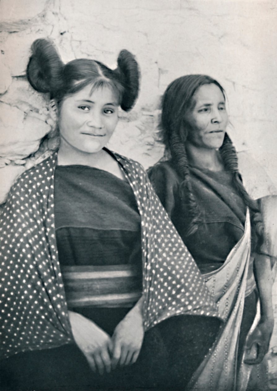 En Arizona Hopi-flicka och hennes mamma, 1912 av James and Pierce