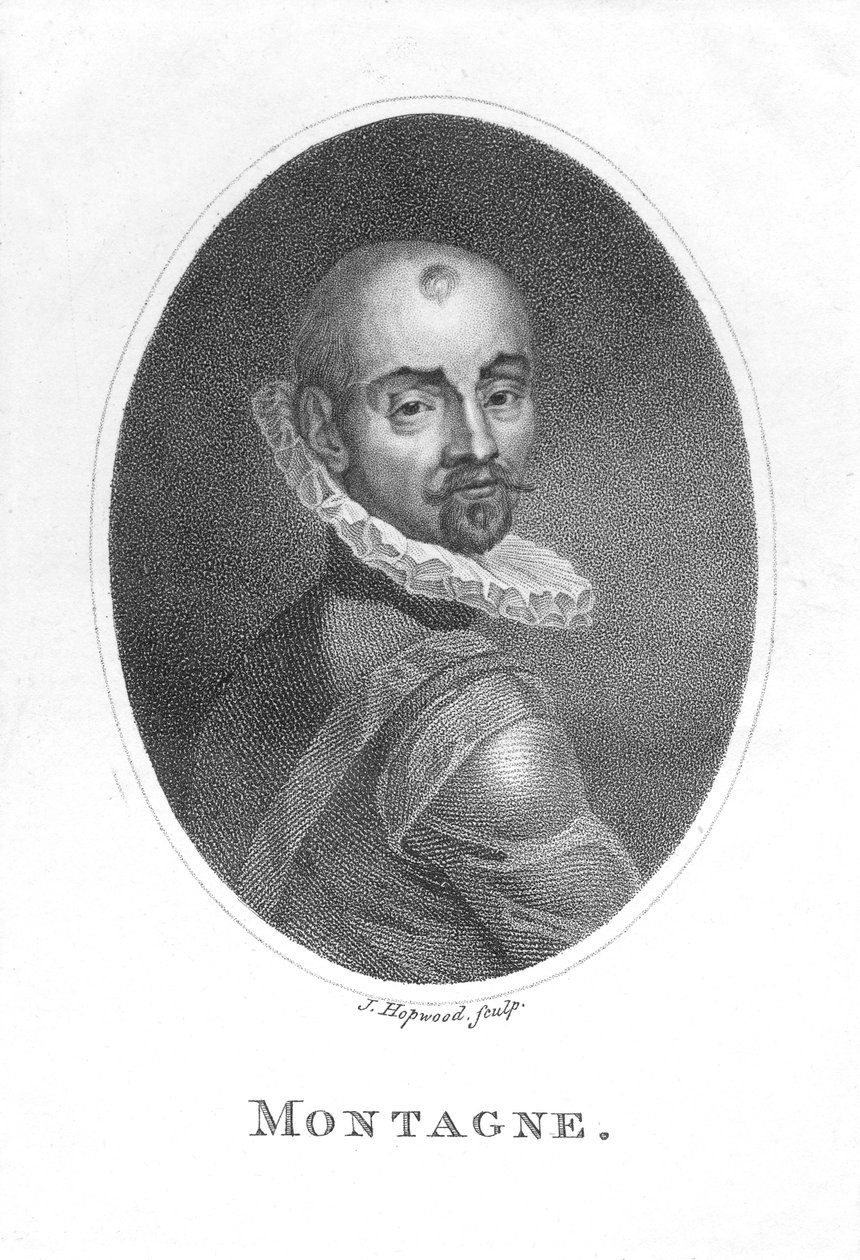 Porträtt av Michel de Montaigne av James, the Elder Hopwood