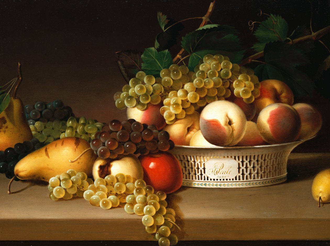 Frukt i en kinesisk korg, 1822 av James the Elder Peale
