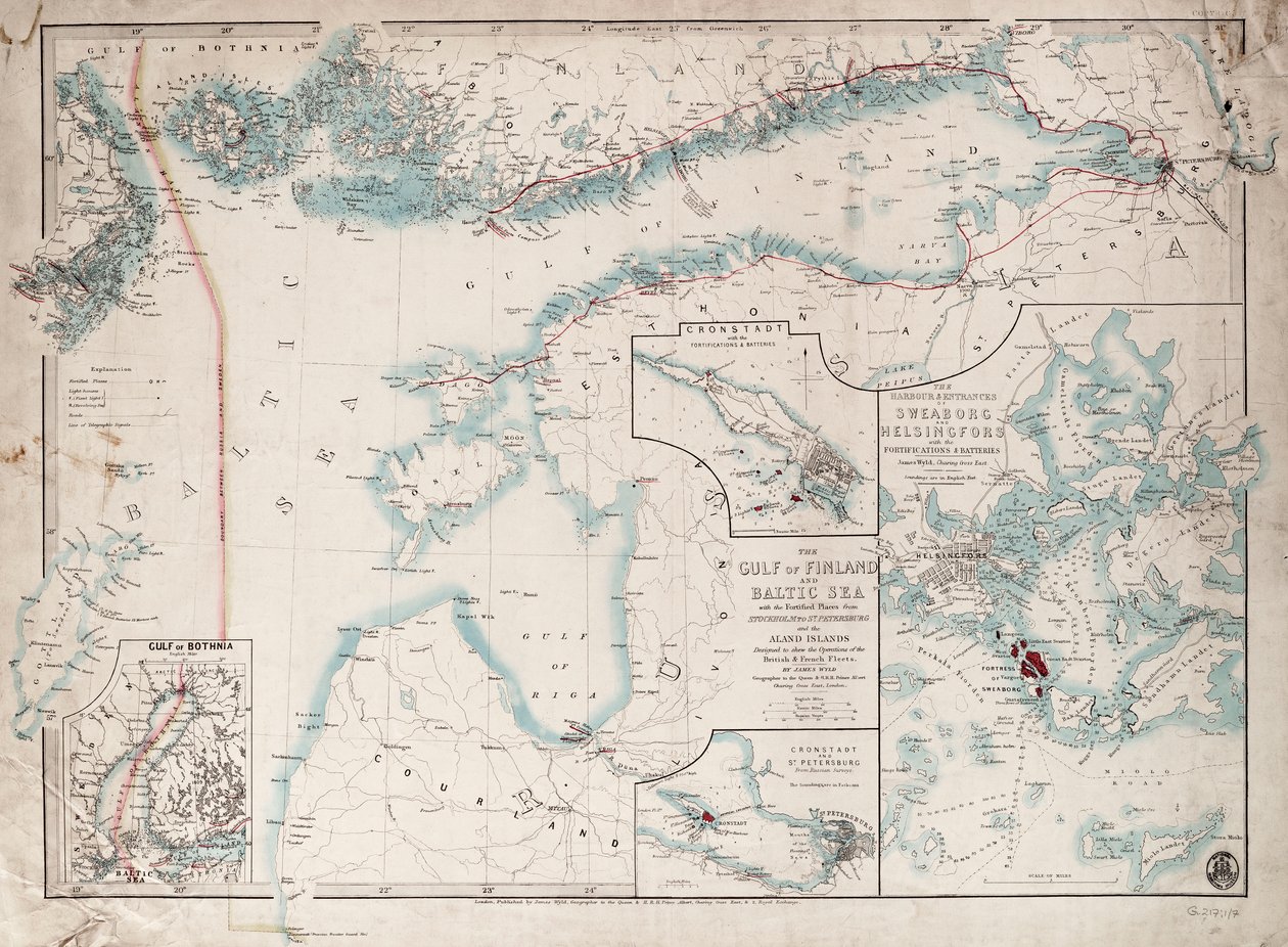 Karta över Finska viken och Östersjön av James the Younger Wyld