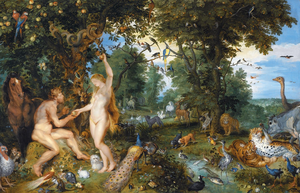 Edens lustgård med människans fall, c.1615 av Jan and Rubens, P.P. Brueghel