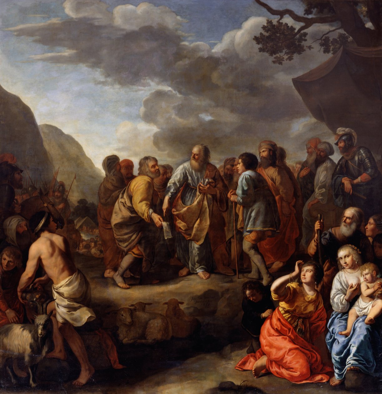 Jethro ger Moses råd av Jan van Bronchorst