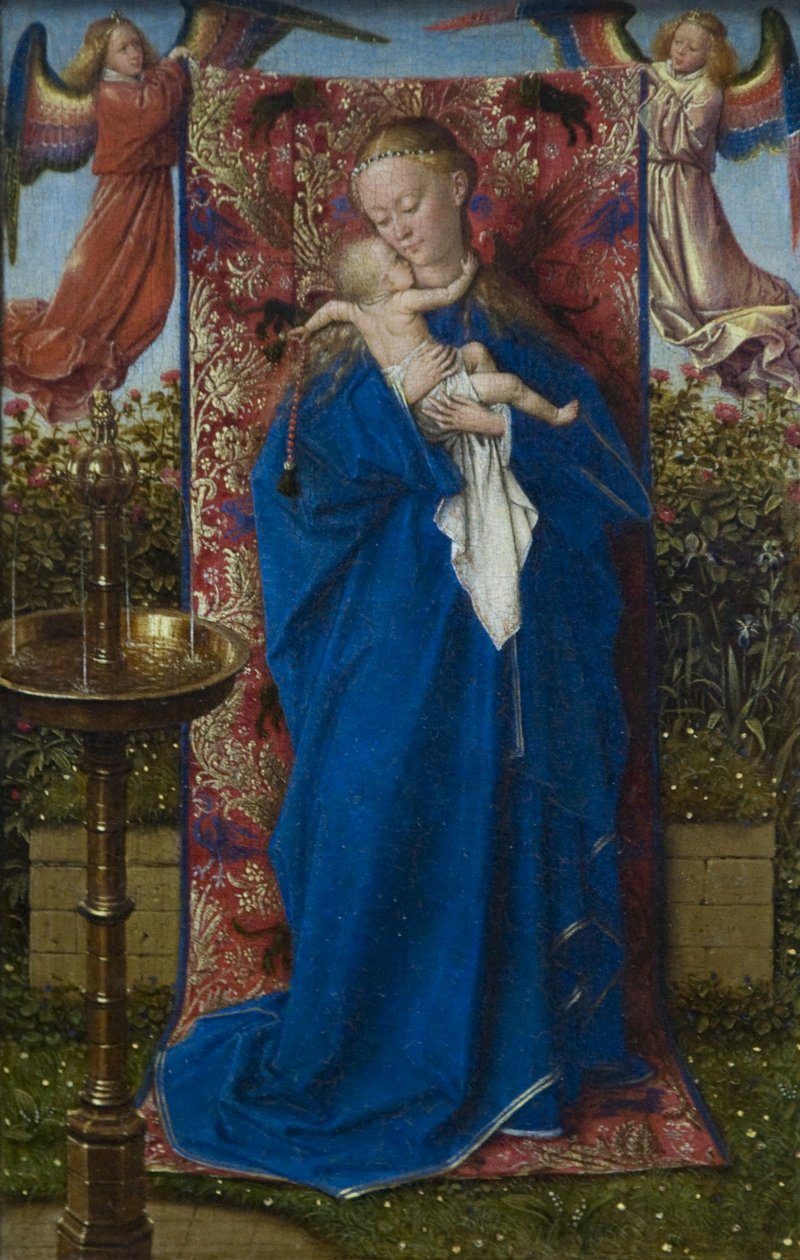 Madonna bij de fontein  av Jan van Eyck