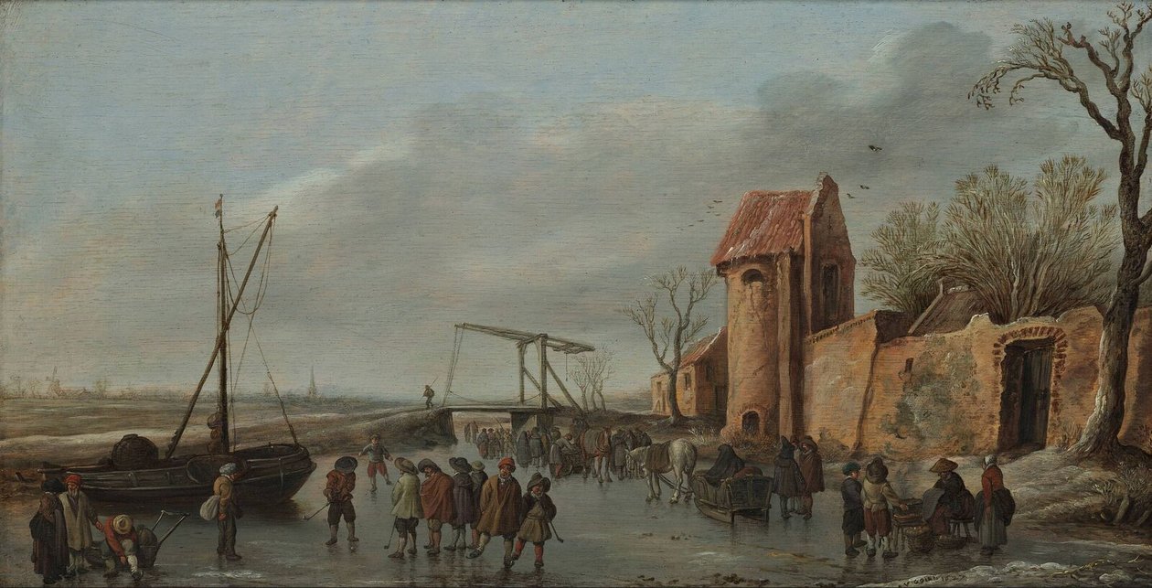 En scen på isen av Jan Josephsz van Goyen