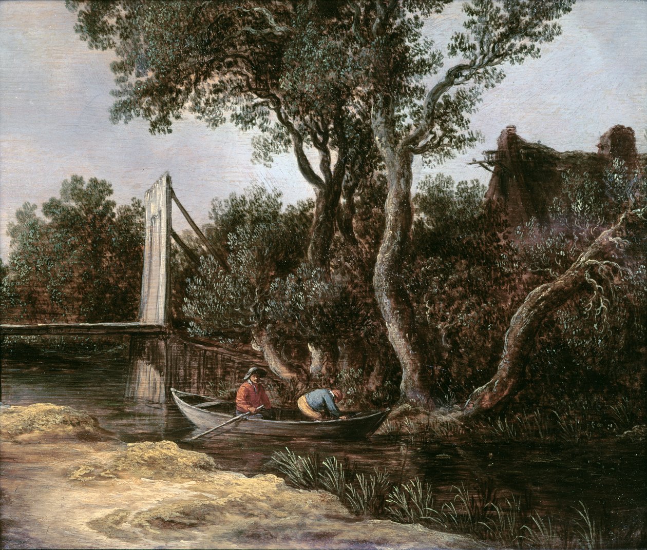Landskap med bro, c.1628 av Jan Josephsz van Goyen