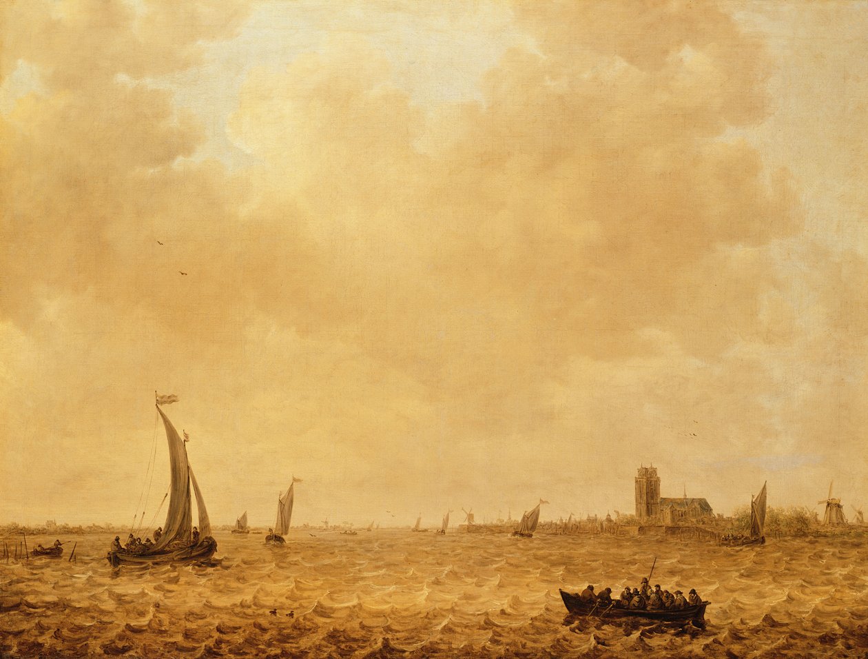 Utsikt över den gamla Maas, Dordrecht av Jan Josephsz van Goyen