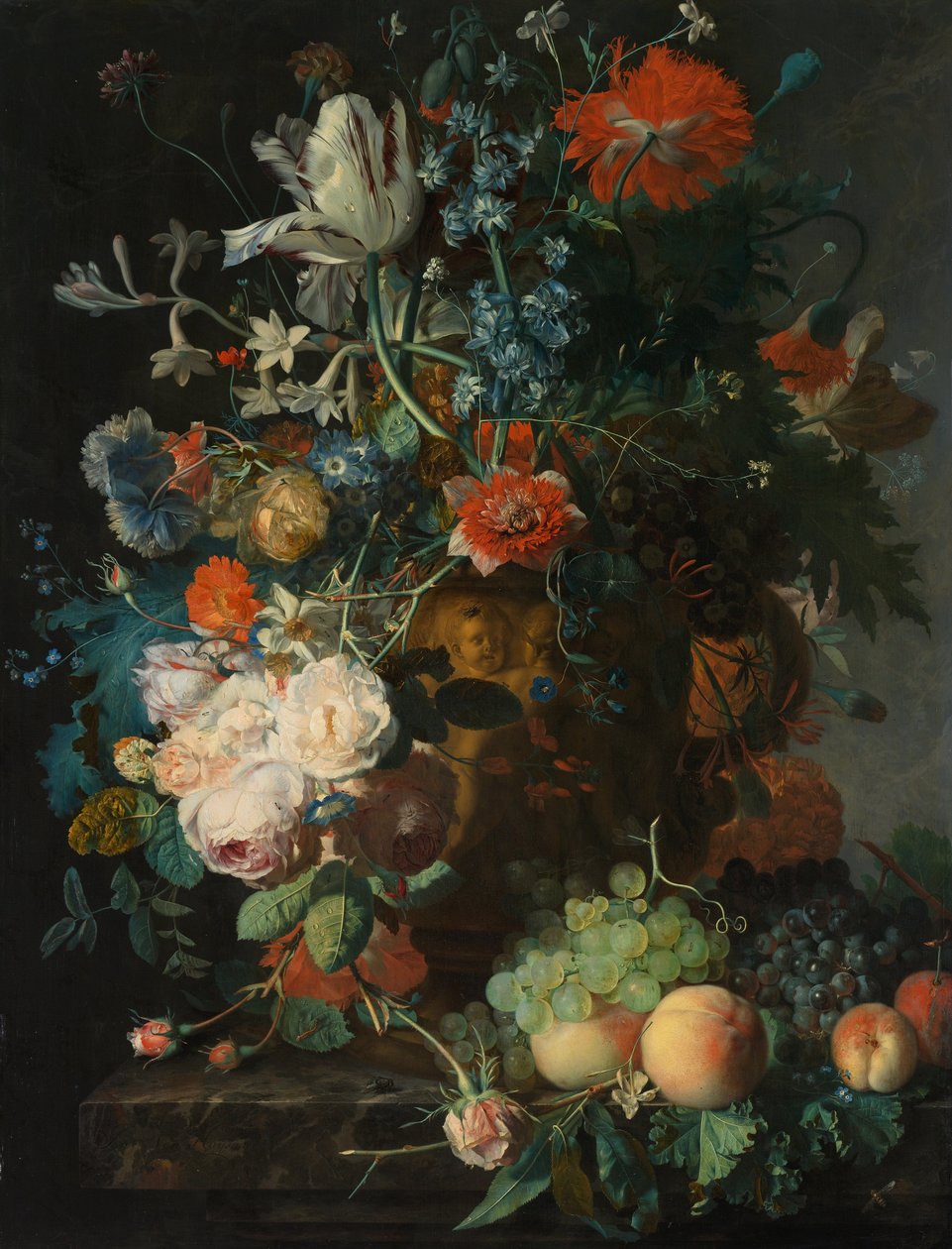 Stilleben med blommor och frukter av Jan van Huysum