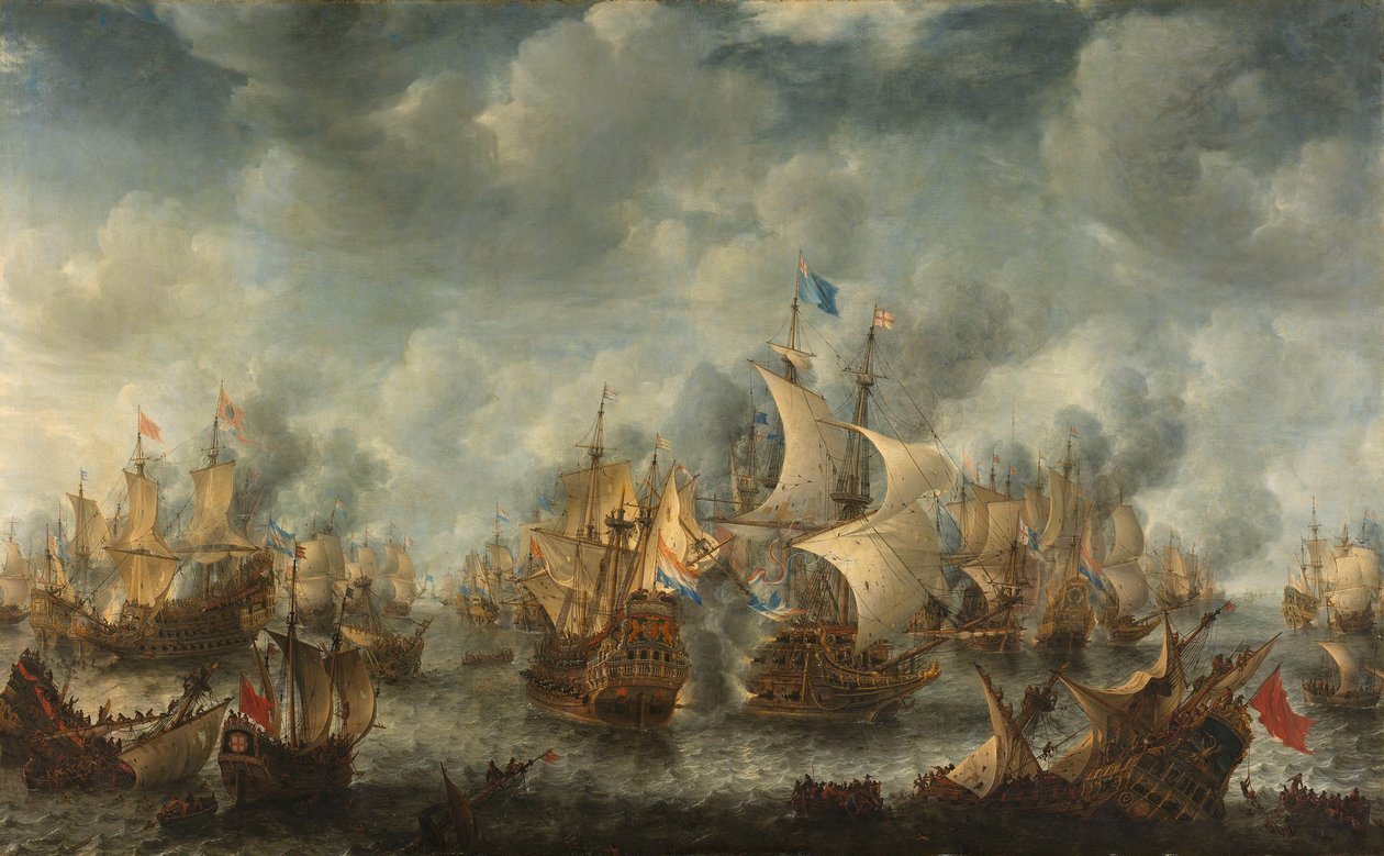 The Battle of Ter Heijde av Jan Abrahamsz. Beerstraten
