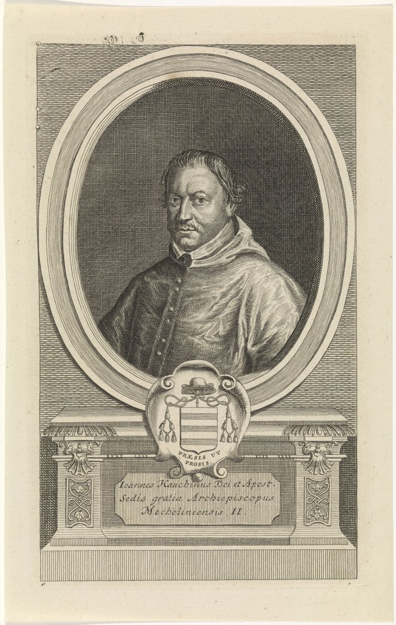 Joannes Hauchin portrait engraved by Jan Baptist Jongelinck av Jan Baptist Jongelinck