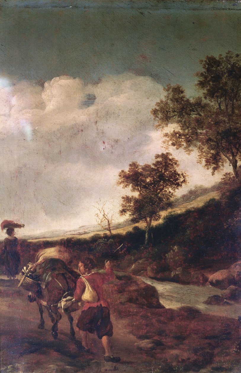 Bonde som kör en Laden Mule, 1600-talet av Jan Dirksz Both