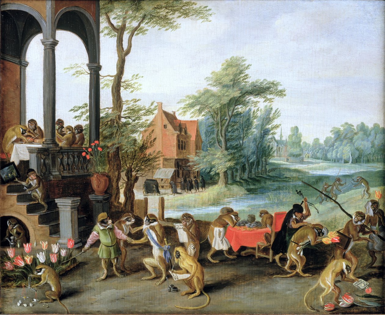 En satir över tulpanmaniens dårskap av Jan the Elder Brueghel