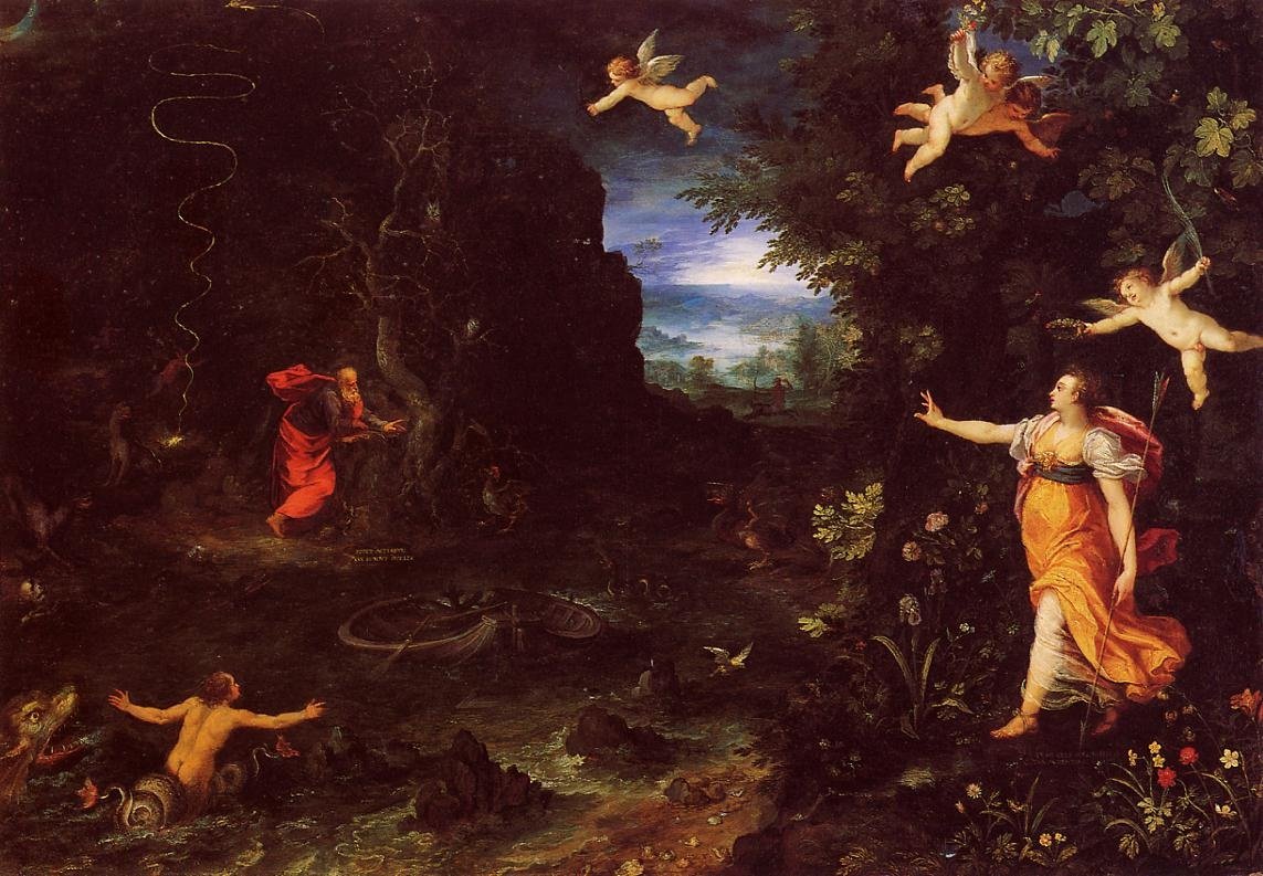 Circe y Ulises av Jan the Elder Brueghel