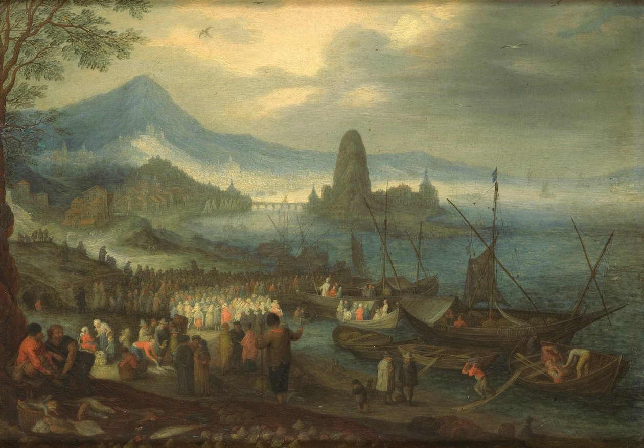 De prediking op het Meer van Galilea av Jan the Elder Brueghel